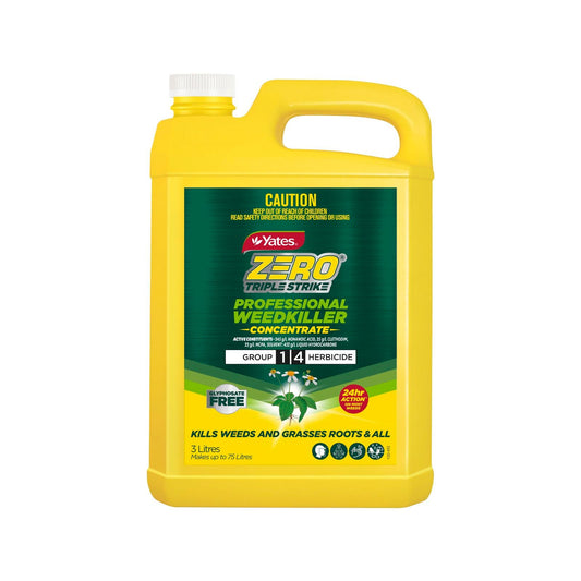 Yates Zero Triple Strike Professional Weedkiller Concentrate - 3L