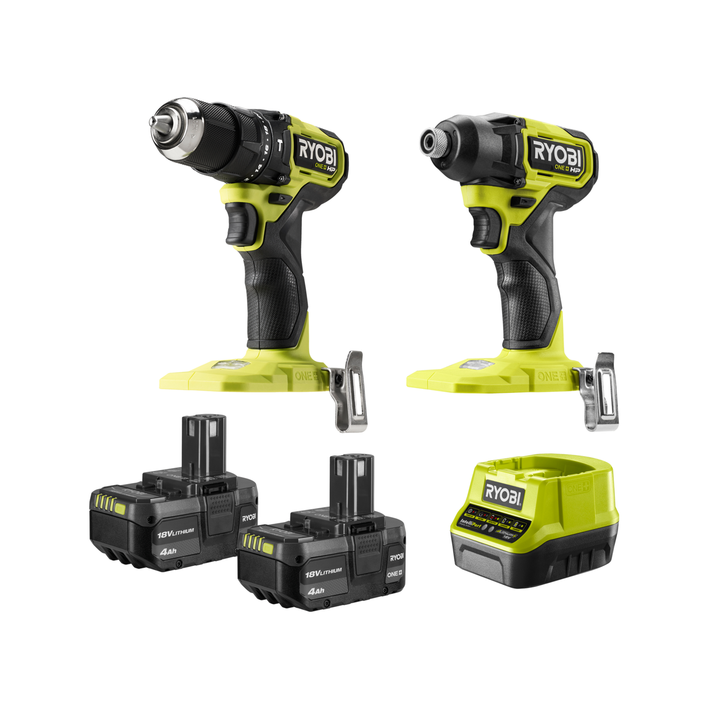 Ryobi HP Brushless Compact Impact Driver & Hammer Drill Kit - 18V ONE+ - 4.0Ah - 2 Piece