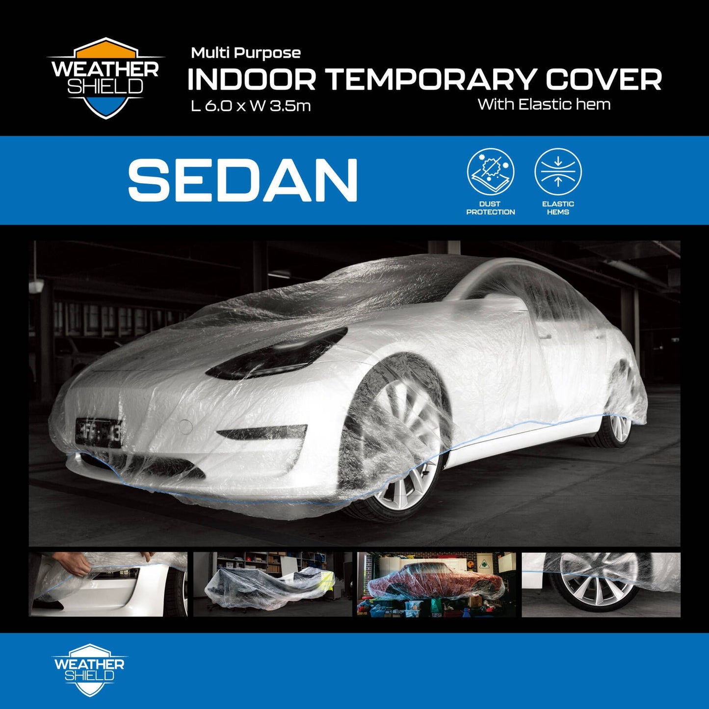 Weathershield Large Indoor Temporary Car Cover - 2500 x 6000mm