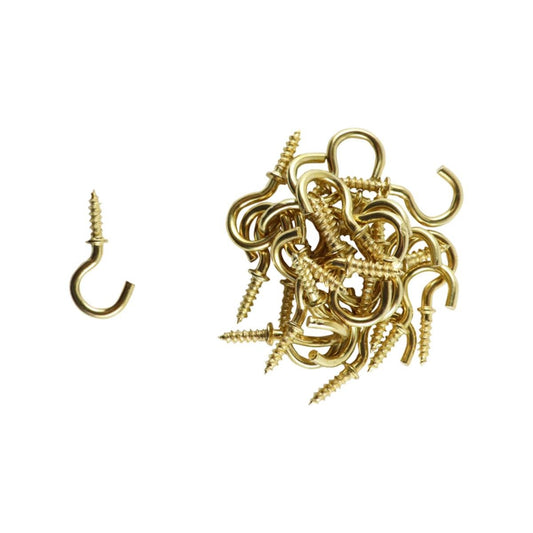 Everhang Cup Hooks - 7mm - Brass Plated - 25 Pack