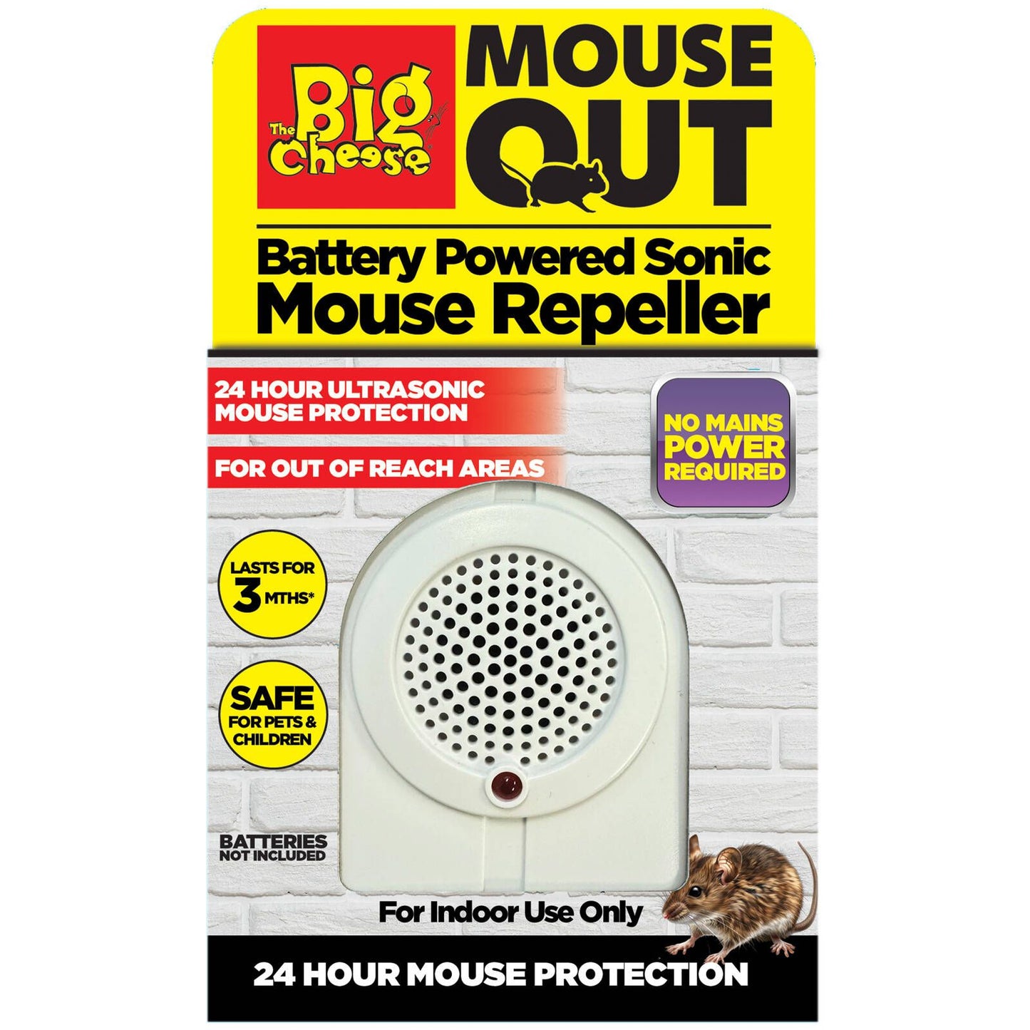 The Big Cheese Mouse Out Battery Powered Sonic Mouse Repeller