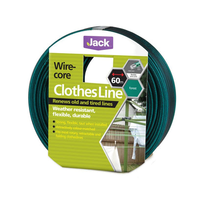 Jack Wire Core Clothesline - 4mm x 60m - Steel - UV Stabilised
