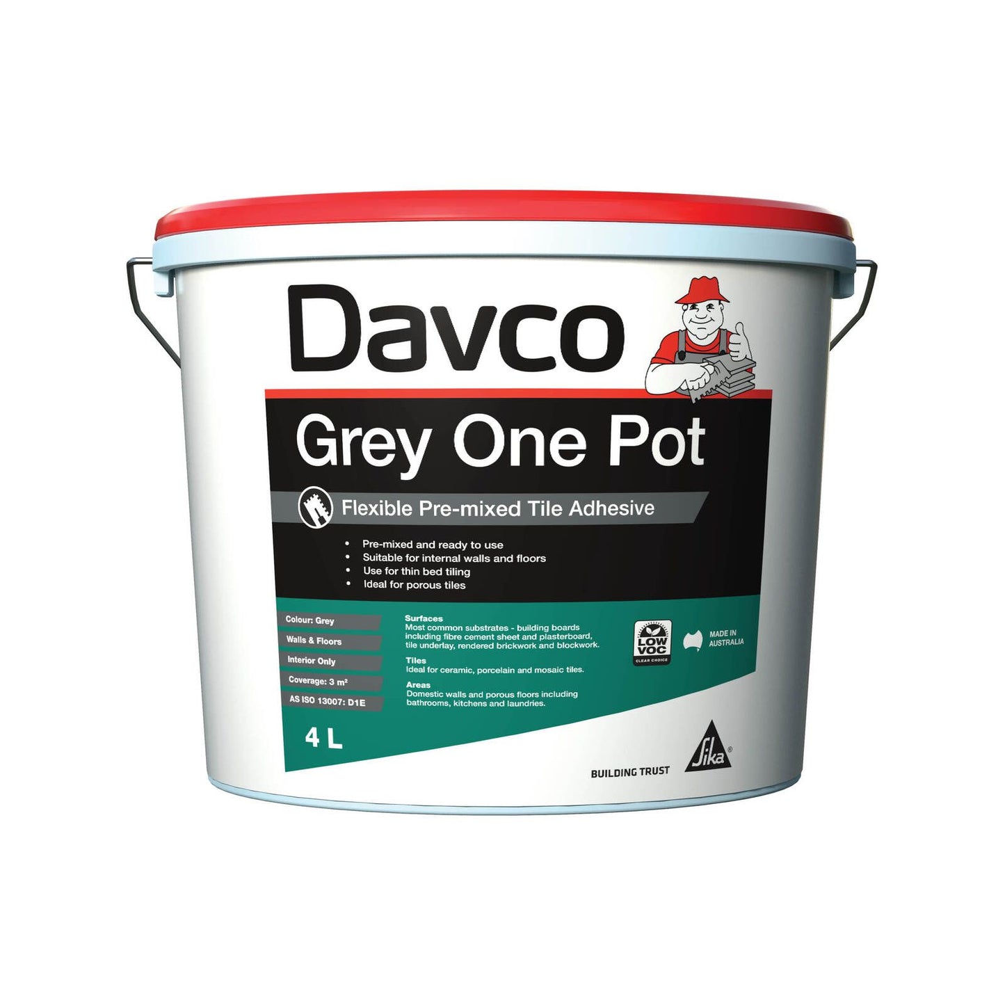 Davco Grey One Pot Premixed Tile Adhesive - 4L