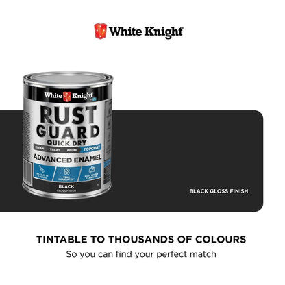 White Knight Rust Guard Black Gloss Enamel Paint - 1L