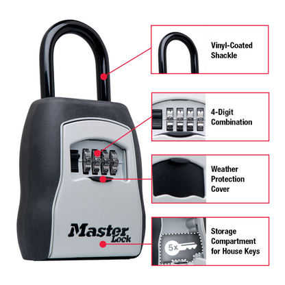Master Lock Portable Key Storage Safe - 83mm Steel - Weather Resistant