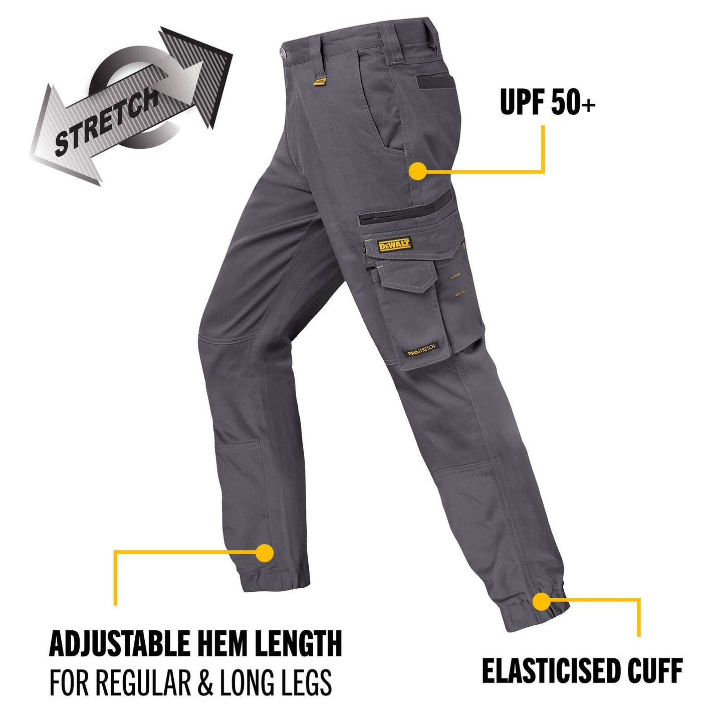 Dewalt Grey Goldfield Prostretch Trousers - Size 34