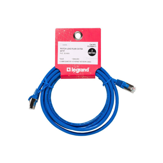 Legrand Cat6A RJ45 S/FTP Patch Lead - 2m - Blue