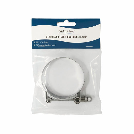 Enduraseal Stainless Steel T Bolt Hose Clamp 68-76mm - Heavy-Duty