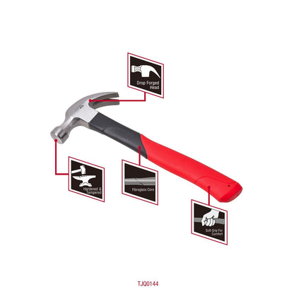 Trojan Fibreglass Claw Hammer - 16oz - 450g