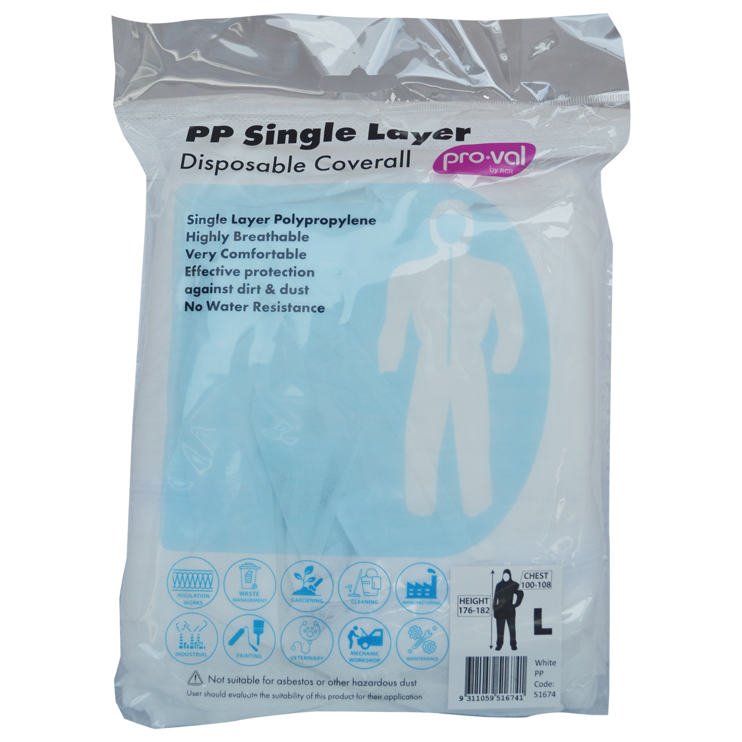 Pro Val Disposable Coverall - Large