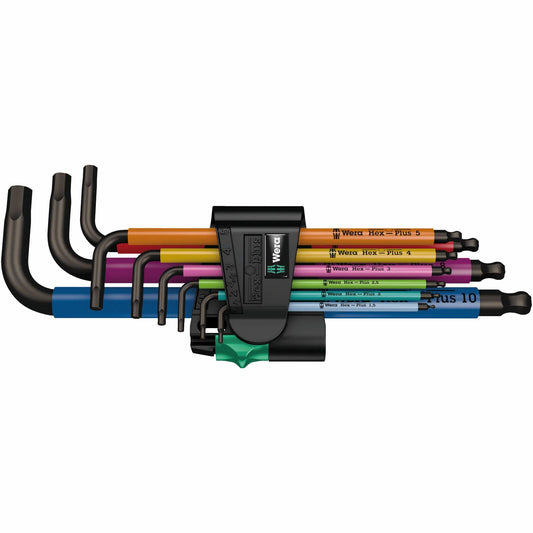 Wera Multicolour Hex Plus Ball End L-Key Clip Set - 9 Pieces - 1.5-10mm
