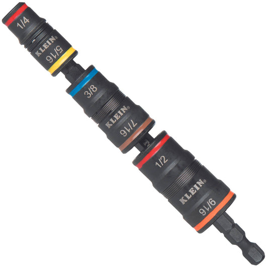Klein Tools 7 in 1 Impact Flip Socket Set - 1/4" - 6 Hex Sizes