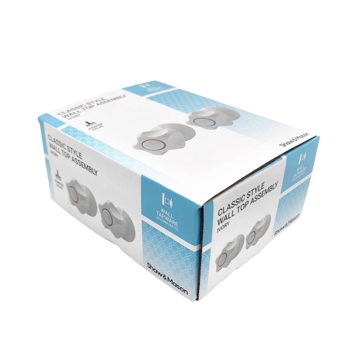 Shaw Mason Ivory Wall Top Assembly with Handles - 2 Pack - 65mm x 65mm x 105mm - Easy Installation