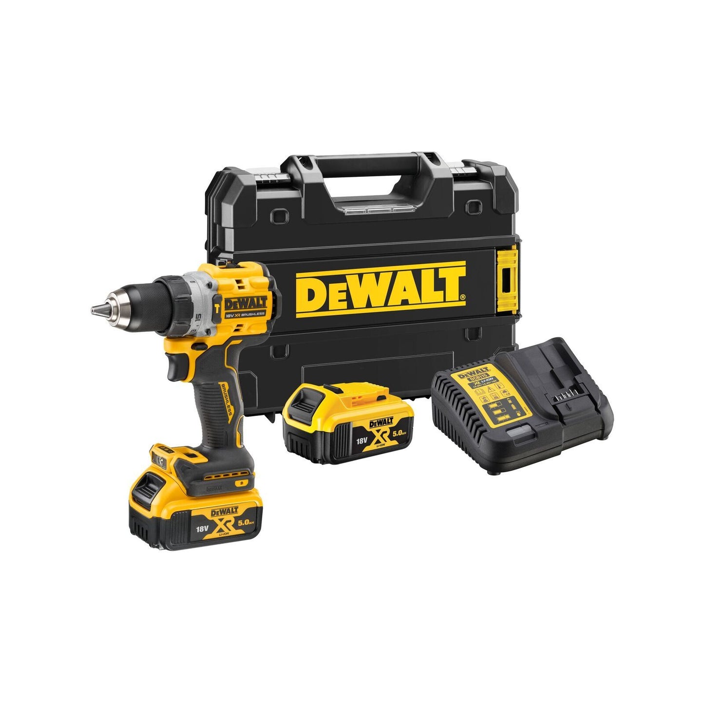 Dewalt Cordless Brushless Hammer Drill Driver Combo Kit - 18V - 5.0Ah