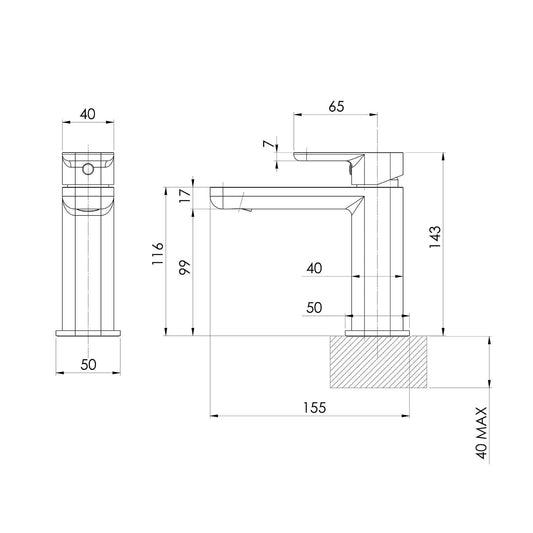Mondella Chrome Overture Basin Mixer - 99mm