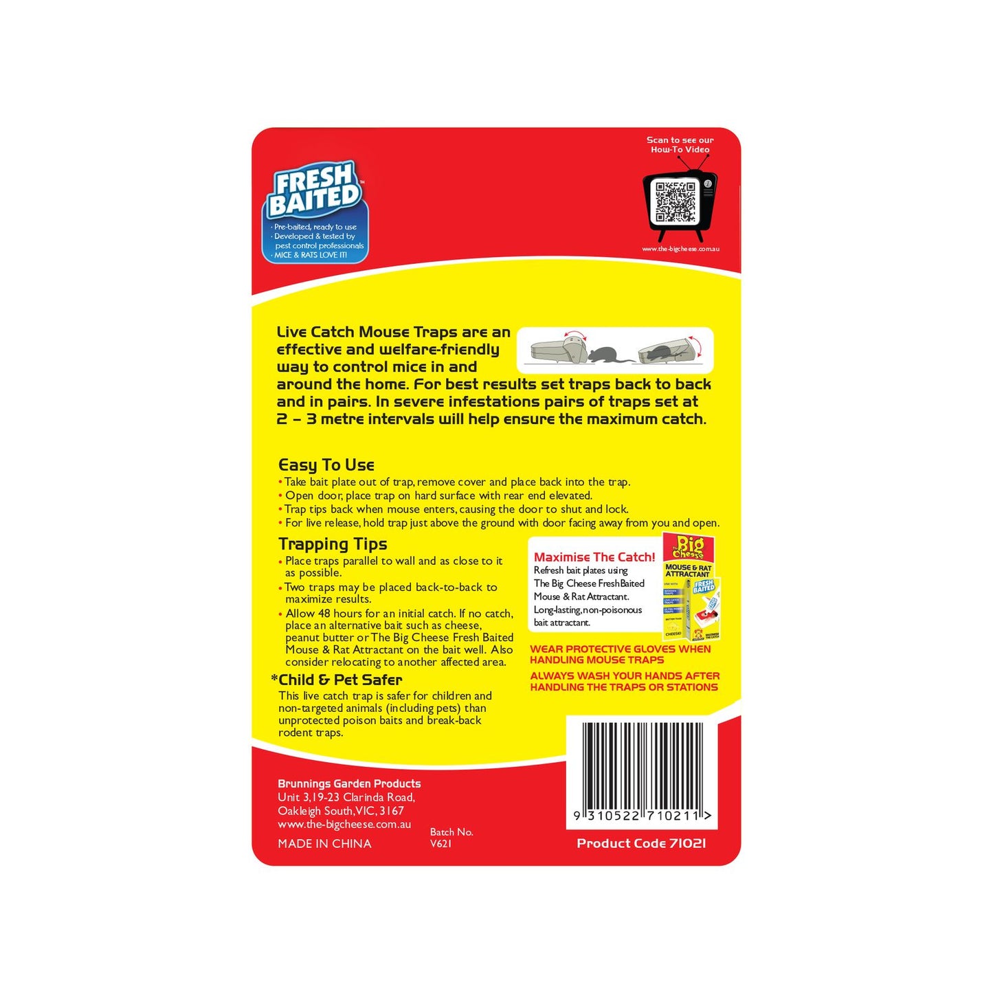 The Big Cheese Live Catch Mouse Trap Prebaited - 2 Pack