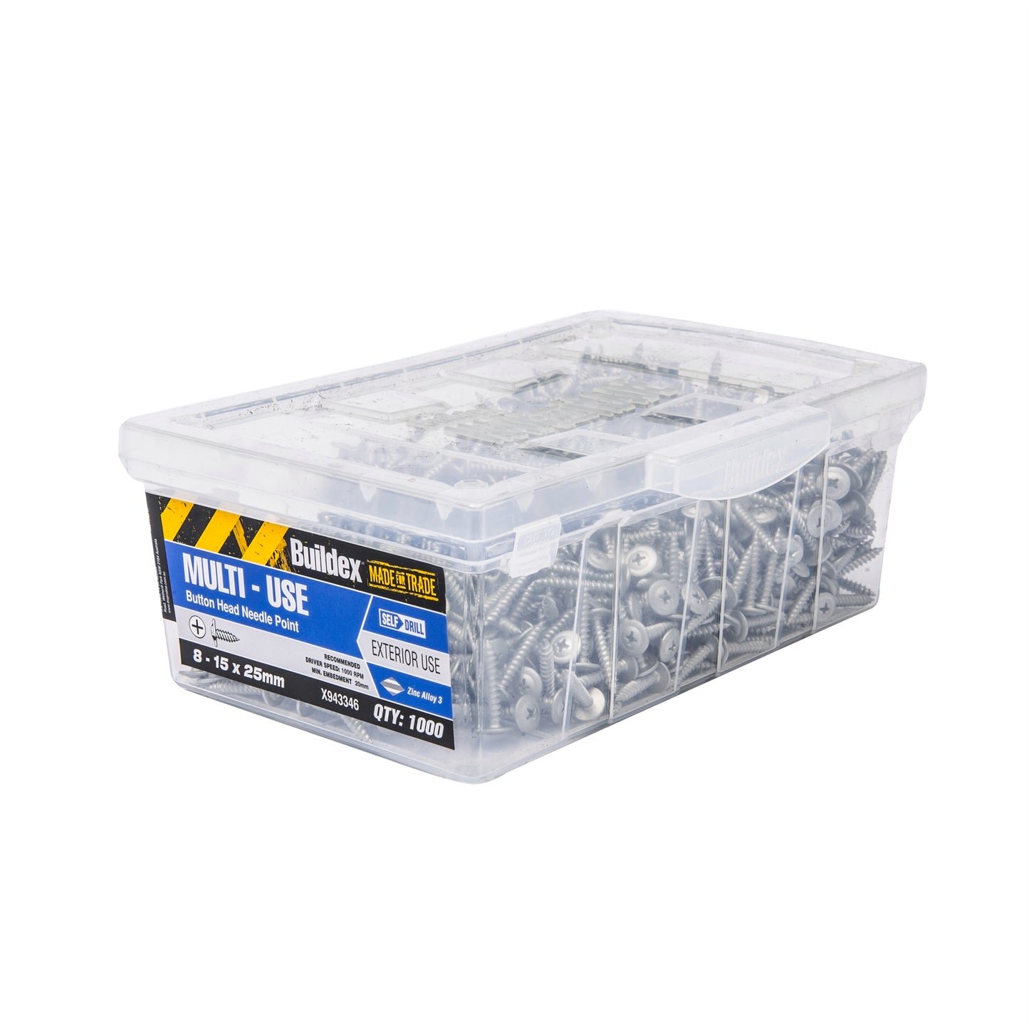 Buildex Button Head Needle Point Screws - 8 15mm - 1000 Box