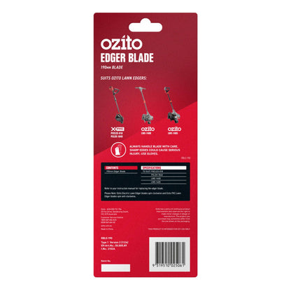 Ozito Pxc Replacement Lawn Edger Blade - 190mm - Black