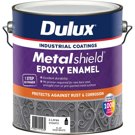Dulux Metalshield Epoxy Enamel - 4L - Flat White