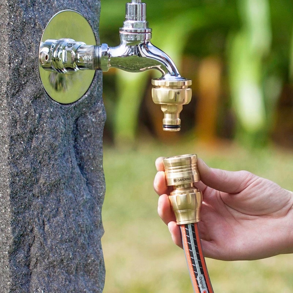Gardena 13mm Brass Hose Connector - Solid Brass - Leak-Free - Durable