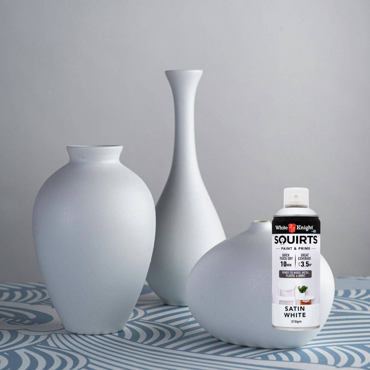 White Knight Squirts White Satin Spray Paint - 310g
