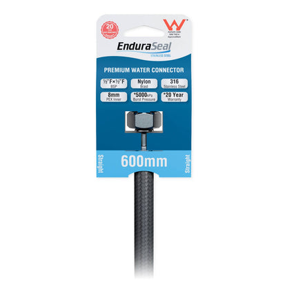 Enduraseal Silver Flexible Braided Water Connector - 600mm