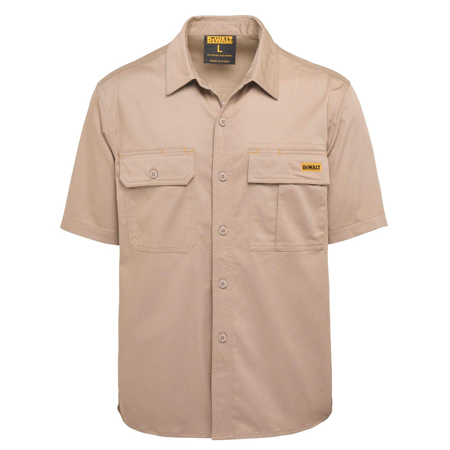 DEWALT Khaki Basalt Short Sleeve Button Up Shirt - XL