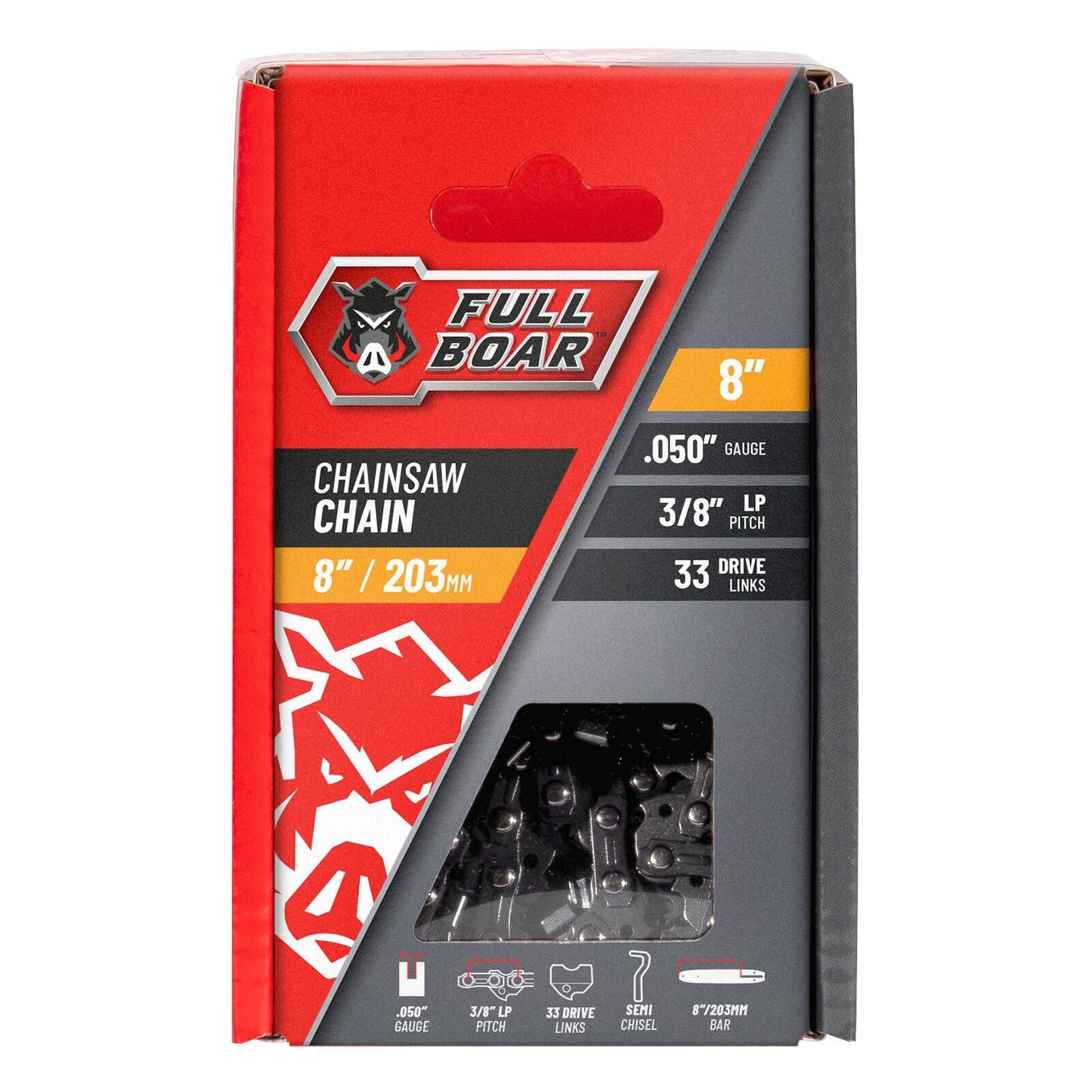 Full Boar Chainsaw Chain - 8" - 203mm - 33 Drive Links