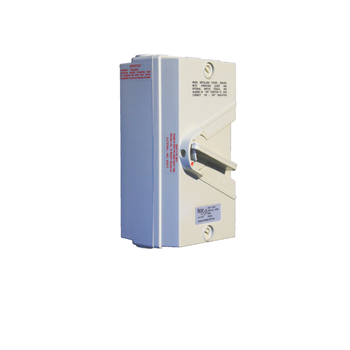 Itemp 20A 250V Weatherproof Single Pole Isolator - Beige - IP66 - 75mm x 150mm x 70mm