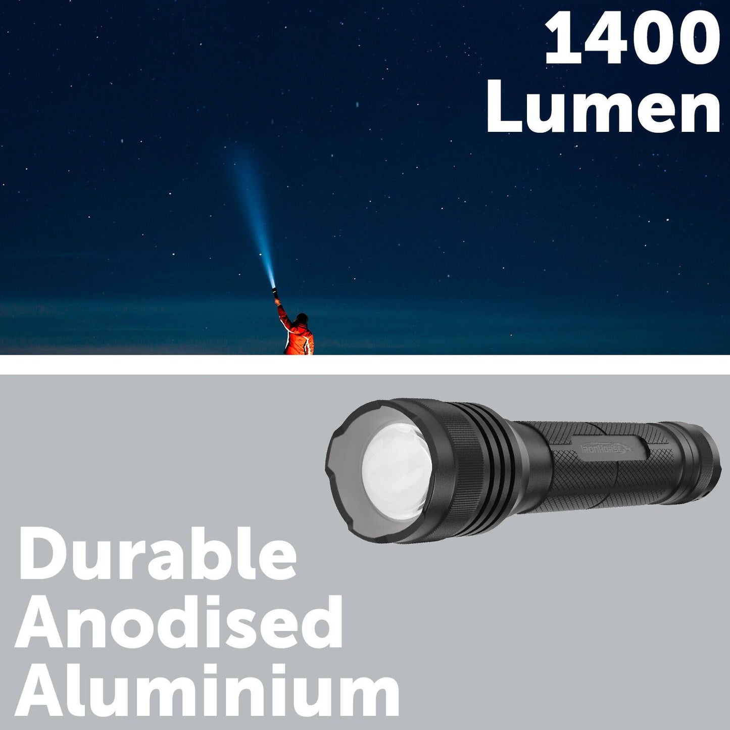 Ironhorse Premium Torch Flashlight - 1400lm