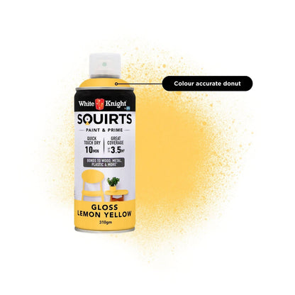White Knight Squirts Lemon Yellow Gloss Spray Paint - 310g