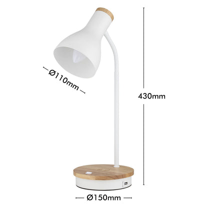 Mercator Billingham Desk Lamp - Wireless Charging - 150 x 430mm