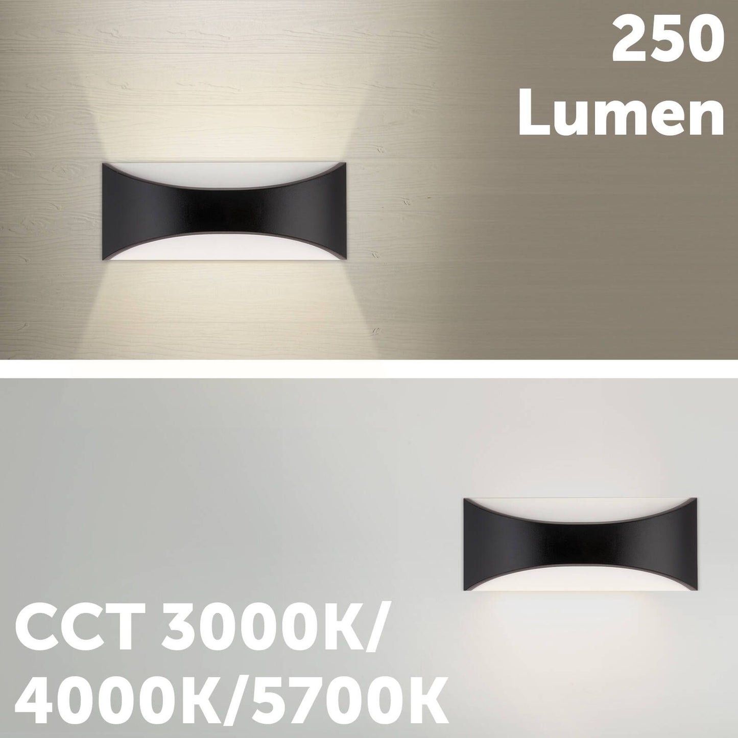 Arlec Black Marina CCT LED Exterior Wall Light - 8W - 250 Lumens