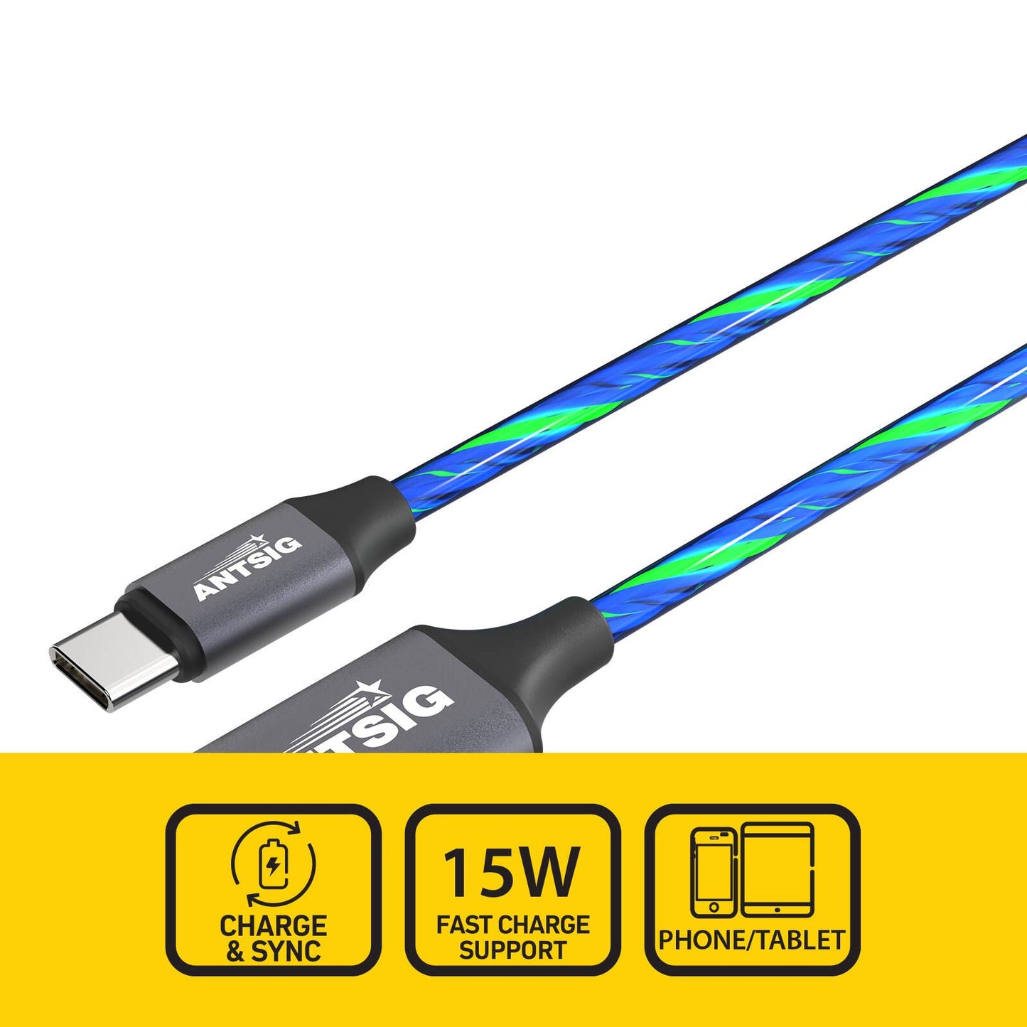 Antsig USB A to USB C Light Cable - 1m