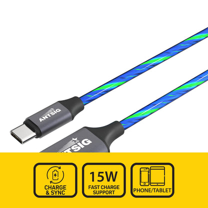 Antsig USB A to USB C Light Cable - 1m
