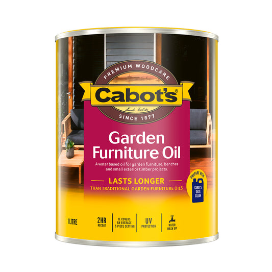 Cabot's Jarrah Water Based Garden Furniture Oil 1L