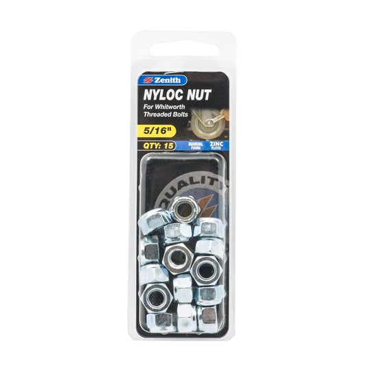 Zenith Nyloc Nuts - 5/16" - 15 Pack