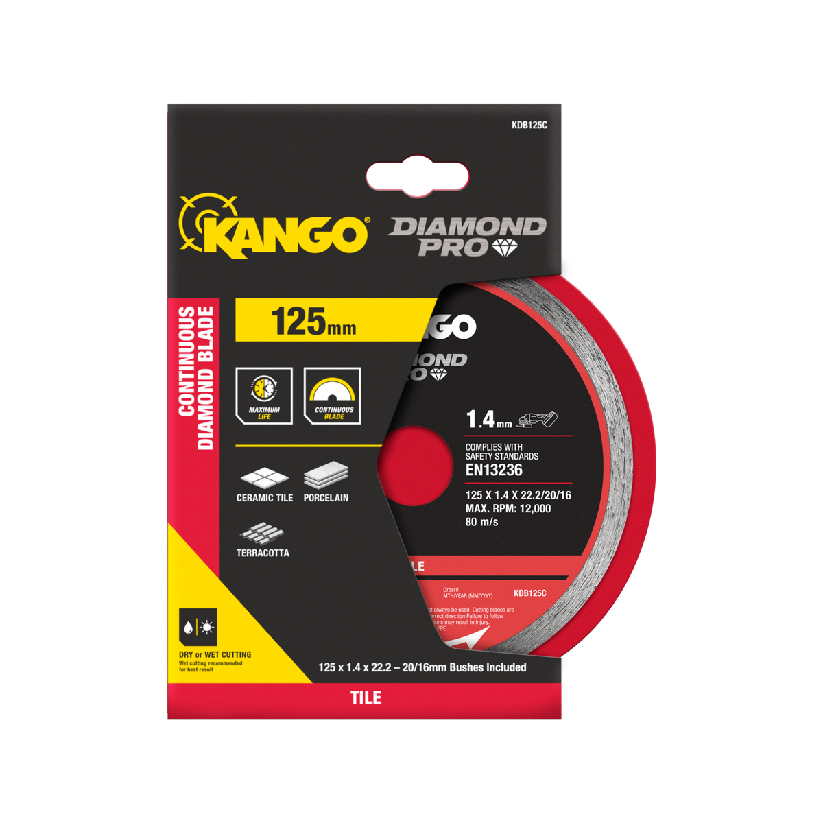 Kango Diamond Saw Blade - 125mm - Continuous Rim - Smooth Cut