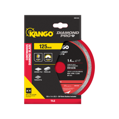 Kango Diamond Saw Blade - 125mm - Continuous Rim - Smooth Cut