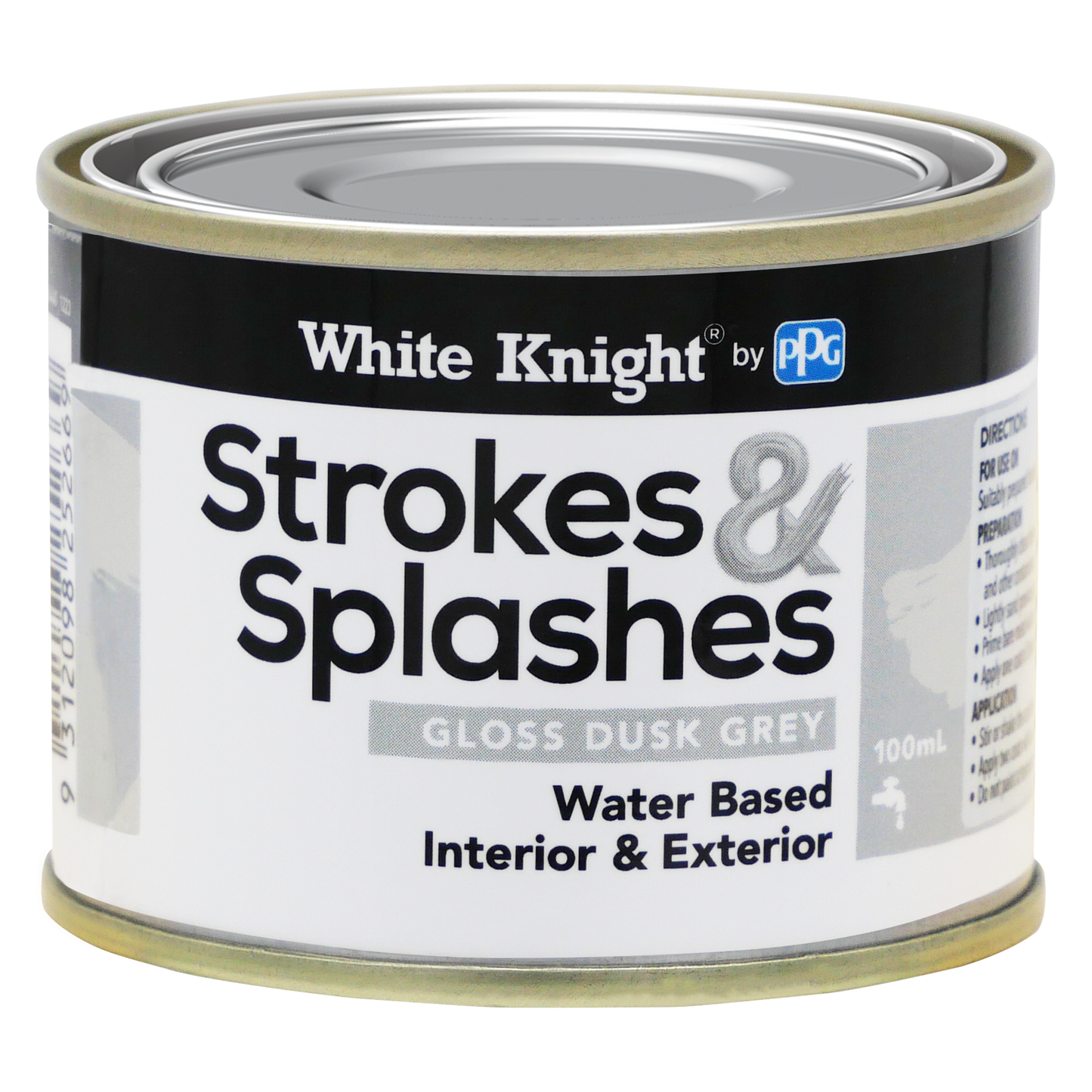 White Knight Dusk Grey Strokes and Splashes Paint - 100ml