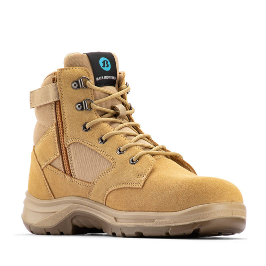 Bata Industrials Men's Wheat Bobcat Zip Side Safety Boot - UK Size 9