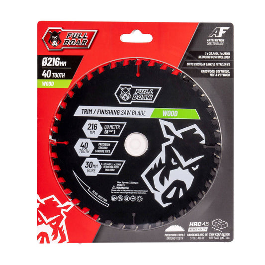 Full Boar Circular Saw Blade - 216mm - 40T