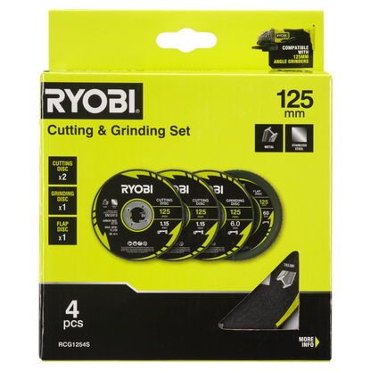 Ryobi Cutting and Grinding Set - 125mm - 4 Piece