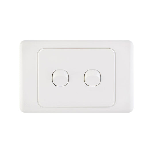 Deta White Double Switch - 2 Gang