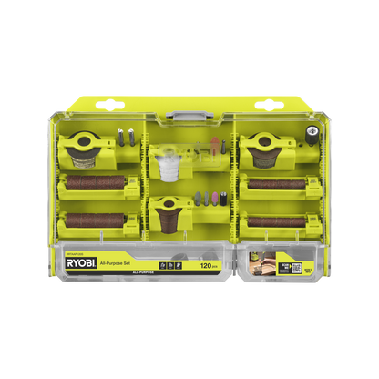 Ryobi All Purpose Rotary Tool Accessory Set - 55 x 1 x 101mm - 120 Piece