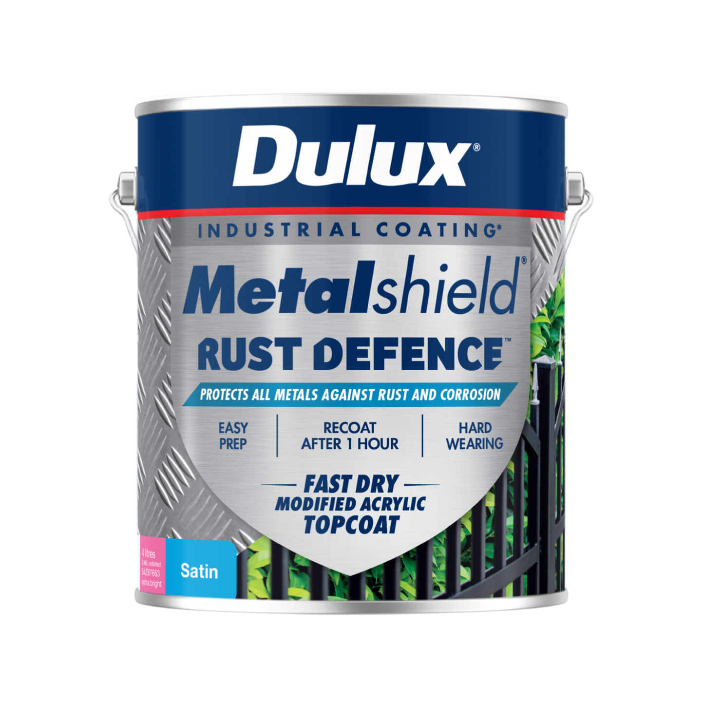 Dulux Extra Bright Base Satin Metalshield Rust Defence - 4L