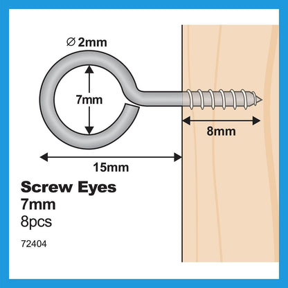 Everhang Screw Eye Hooks - 7mm - 8 Pack