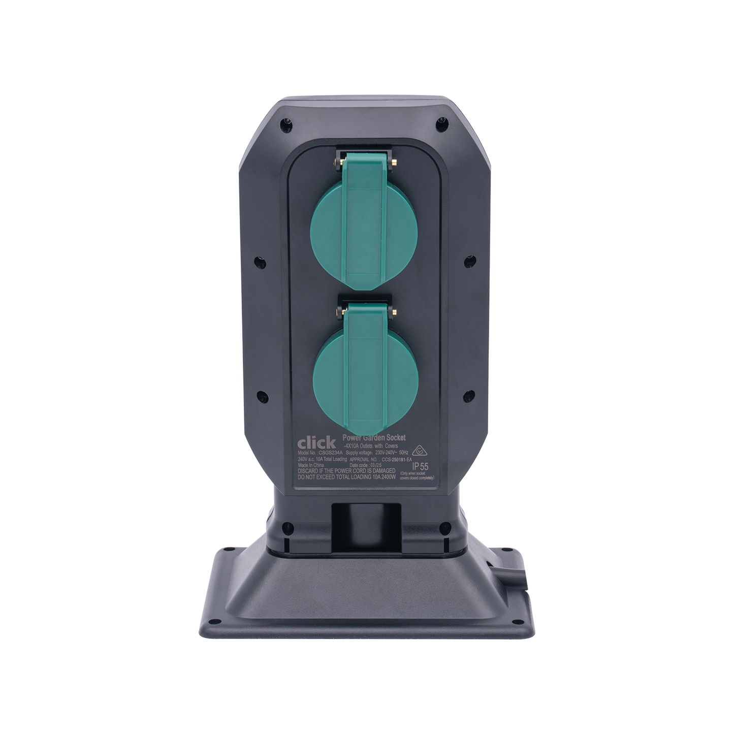 Click Power Garden Stake Socket - 4 Outlet