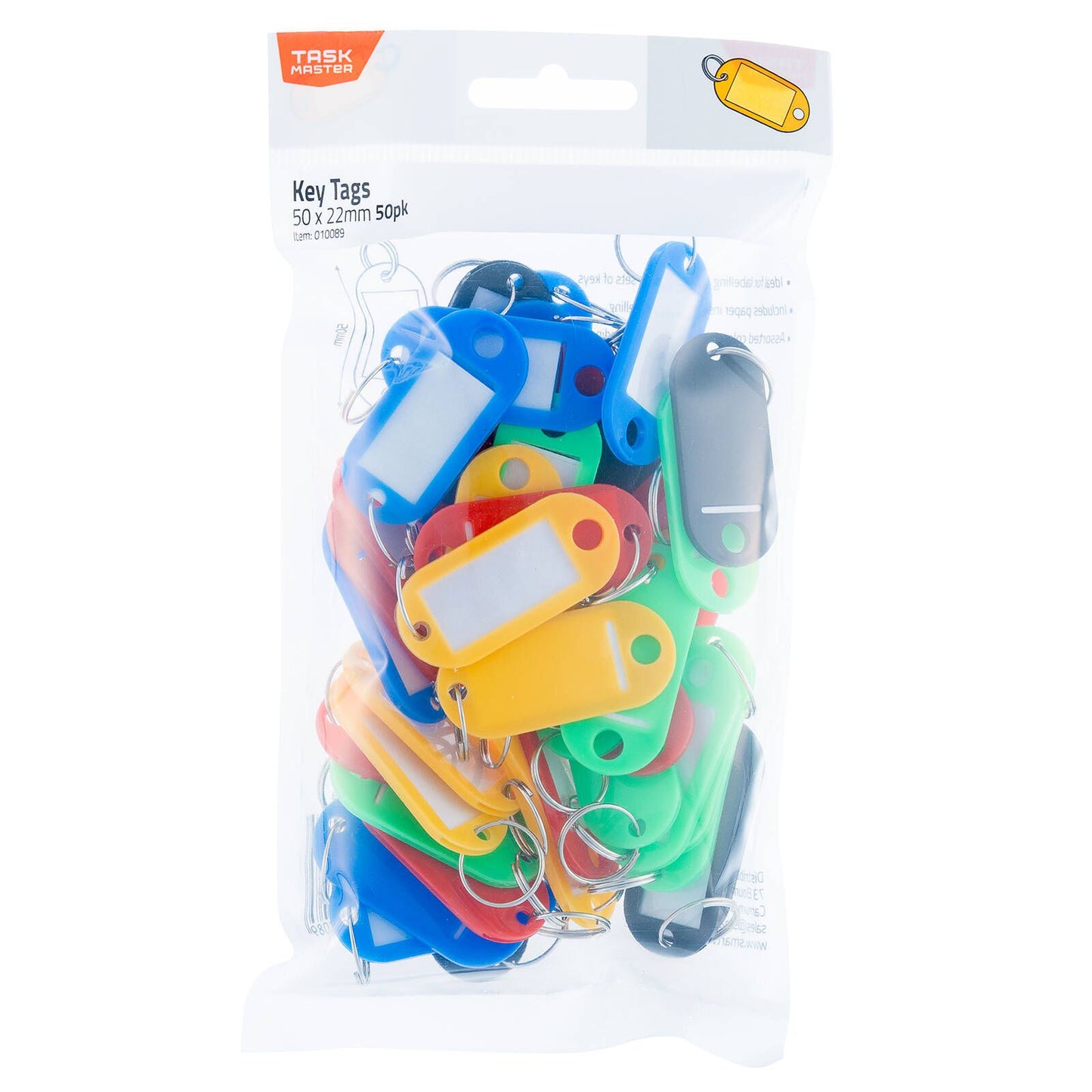 Taskmaster Key Tag with Ring - 6 x 2.2cm - 50 Pack