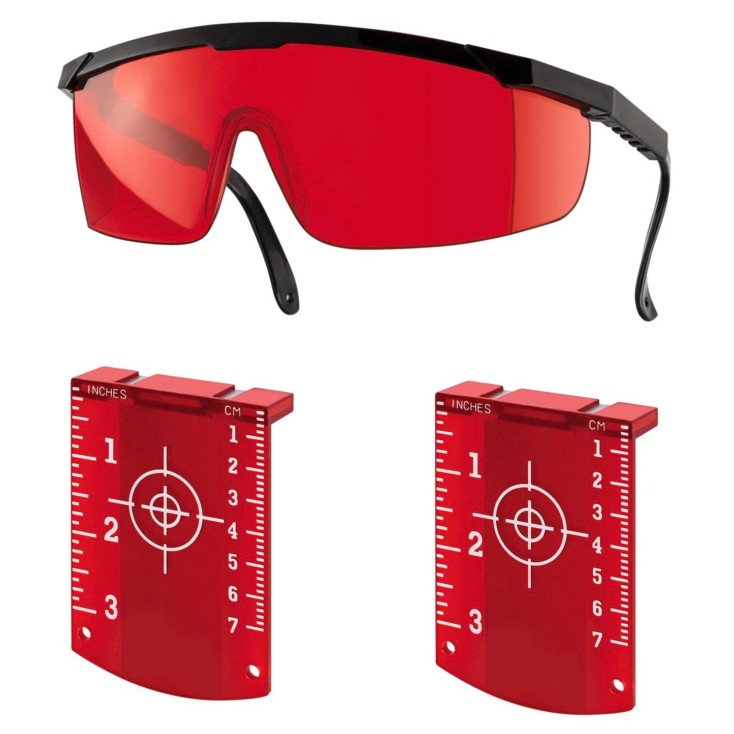 Lasertec Red Laser Targets and Glasses Combo Pack - 70 x 97mm